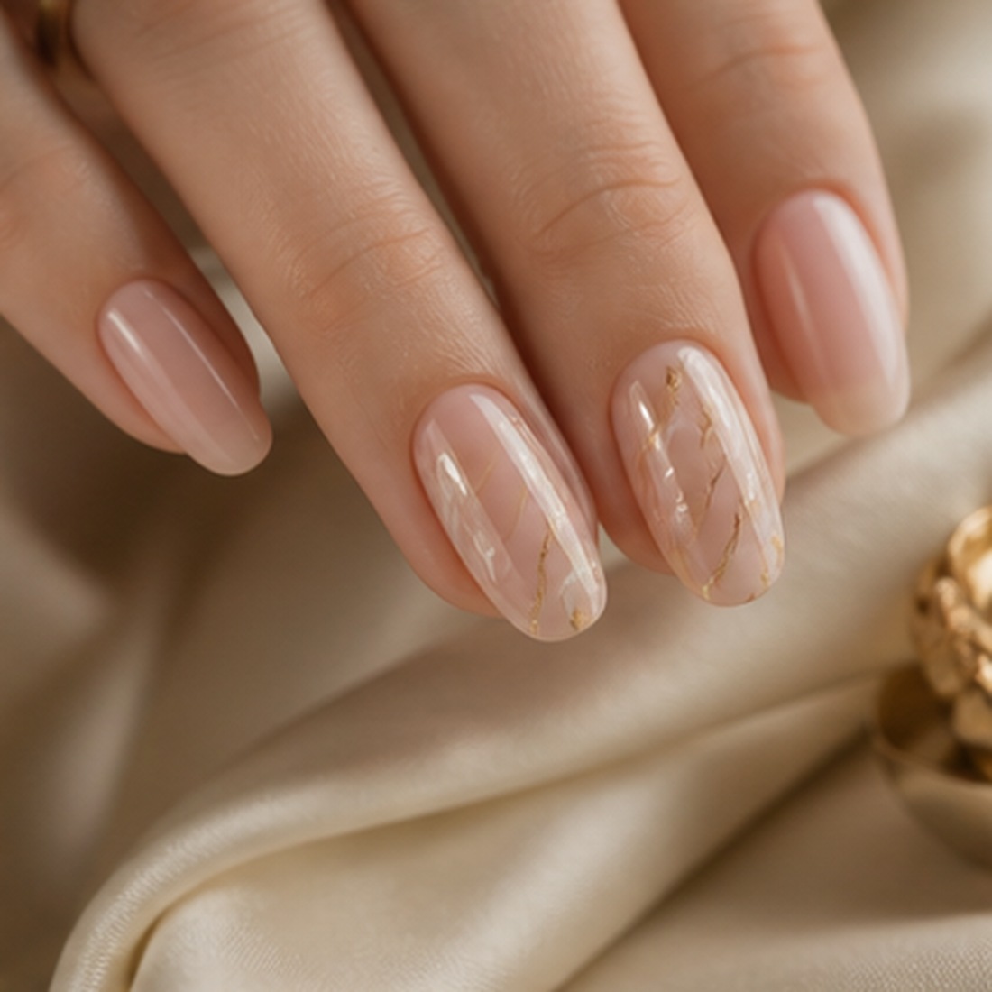Champagne nail art detail at Goderich Nails & Wellness Spa